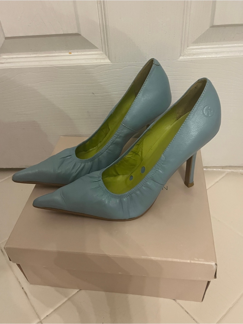 Bronx Powder Blue Pointed-Toe Stiletto Pumps